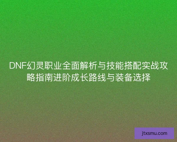 DNF幻灵职业全面解析与技能搭配实战攻略指南进阶成长路线与装备选择